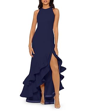 Aqua Ruffled Scuba Gown - 100% Exclusive