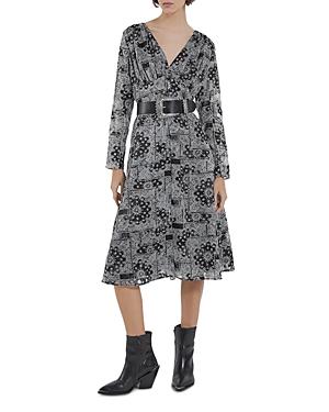 The Kooples Bandana Print V-neck Dress