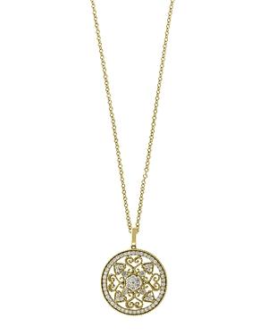 Bloomingdale's Diamond Medallion Pendant Necklace In 14k Yellow Gold, 18