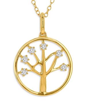 Moon & Meadow Diamond Tree Pendant Necklace In 14k Yellow Gold, 0.12 Ct. T.w. - 100% Exclusive