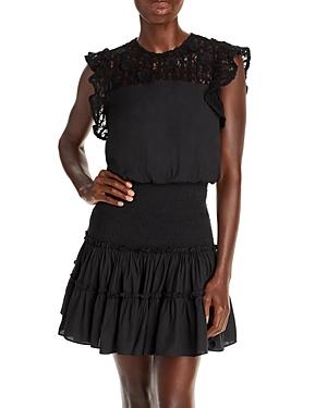 Aqua Crochet Trim Fit & Flare Mini Dress - 100% Exclusive