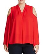 Vince Camuto Plus Inverted Pleat Top