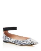 Furla Electra Ankle Strap Pointed Toe Flats