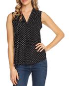 Vince Camuto Poetic Dots V Neck Sleeveless Top