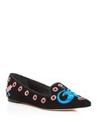 Isa Tapia Rocio Embroidered Pointed Toe Loafers