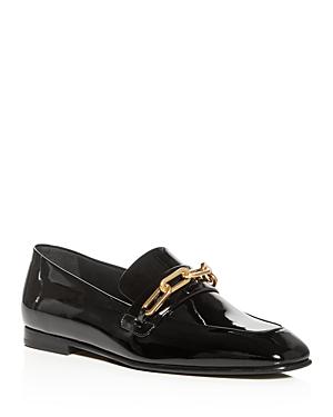Burberry Women's Chillcot Patent Leather Apron Toe Loafers