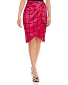 Milly Liza Windowpane Wrap Skirt