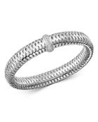 Roberto Coin 18k White Gold Primavera Large Diamond Flexible Bangle Bracelet