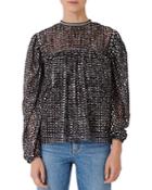Maje Limix Sequinned Top With Embroidery