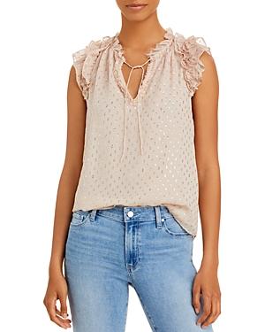 Generation Love Mimi Metallic Dot Ruffled Top