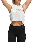 Adidas Floral Logo Cropped Tank