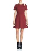 1.state Shoulder Cutout Fit-and-flare Dress