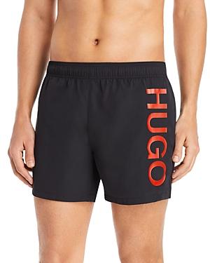 Hugo Abas Logo Print Regular Fit Swim Trunks