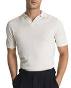 Reiss Duchie Merino Wool Open Collar Polo Shirt