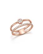 Diamond Two Row Band In 14k Rose Gold, .33 Ct. T.w. - 100% Exclusive