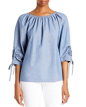 Lafayette 148 New York Keene Convertible Tie Sleeve Blouse