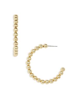 Aqua Medium Ball Open Hoop Earrings In Gold Tone - 100% Exclusive