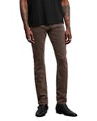 John Varvatos Star Usa Bowery Slim Straight Jeans In Chocolate