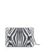 Burberry Zebra Print Leather Card Case With Detachable Strap