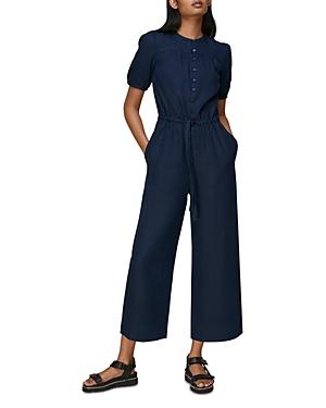 Whistles Linen Button Front Jumpsuit