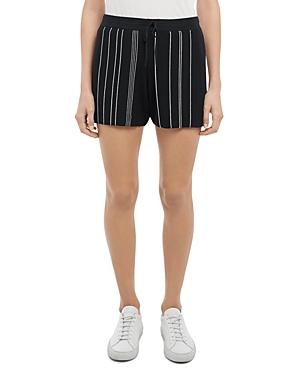 Theory Hankson Striped Ribbed Knit Shorts