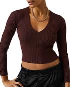 French Connection Olina Rib Knit Crop Sweater