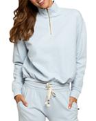 Sol Angeles Quilted Quarter-zip Cropped Sweatshirt