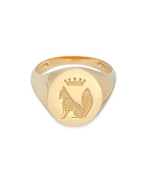 Iconery 14k Yellow Gold Fox Signet Ring