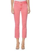 Paige Colette Crop Slim Jeans In Faded Pink Valentine