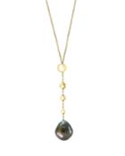 Bloomingdale's Tahitian Pearl Gold Bead Lariat Necklace In 14k Yellow Gold, 22 - 100% Exclusive
