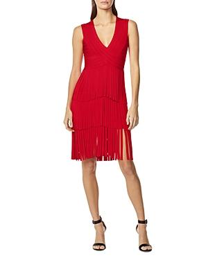 Herve Leger Sleeveless Fringed Dress