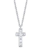 Moon & Meadow 14k White Gold Diamond Cross Pendant Necklace, 18 - 100% Exclusive