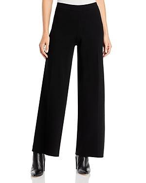 T Tahari Full Wide Leg Milano Stitch Pants With Elastic Waistband