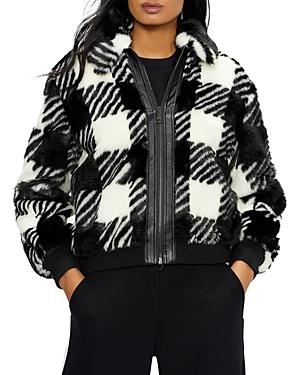 Ted Baker Faux Fur Checkered Jacket