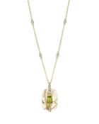 Bloomingdale's Peridot, Rutile Quartz & Diamond Pendant Necklace In 14k Yellow Gold, 18 - 100% Exclusive
