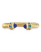 David Yurman 18k Yellow Gold Renaissance Bracelet With Lapis & Hampton Blue Topaz