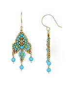 Miguel Ases Small Beaded Drop Earrings