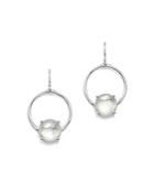 Ippolita Sterling Silver Wonderland Mother-of-pearl & Clear Quartz Doublet Circle Drop Earrings
