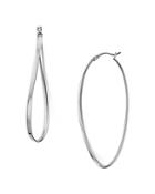 Argento Vivo Oval Twist Hoop Earrings In 14k Gold-plated Sterling Silver Or Sterling Silver
