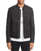 Hugo Link Mandarin Collar Leather Jacket