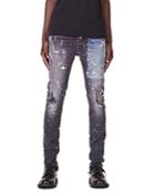 Purple Brand Slim Fit Jeans In Color Blocked Patched