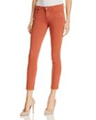 Paige Verdugo Skinny Ankle Jeans In Brick Red