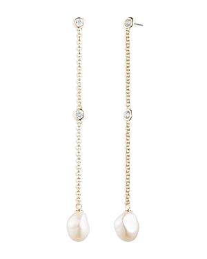 Ralph Lauren Imitation Pearl Chain Drop Earrings