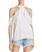 Band Of Gypsies Ruffle Cold-shoulder Top