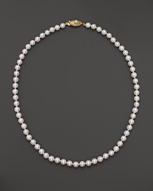 Cultured Akoya Pearl Necklace In 14k Yellow Gold, 18