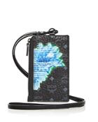 Mcm Tech Flower Name Tag Card Case