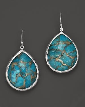 Ippolita Sterling Silver Wonderland Large Teardrop Earrings In Bronze Turquoise