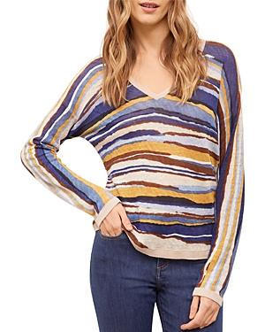 Gerard Darel Erica Linen Striped Sweater