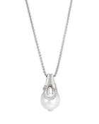 John Hardy Sterling Silver Bamboo Box Chain And Cultured Freshwater Pearl Pendant Necklace, 16