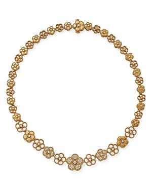 Roberto Coin 18k Yellow Gold Daisy Diamond Graduated Collar Necklace, 16